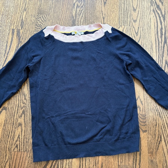 Boden Gloucester Sweater Navy/Pink Trim - Picture 1 of 4